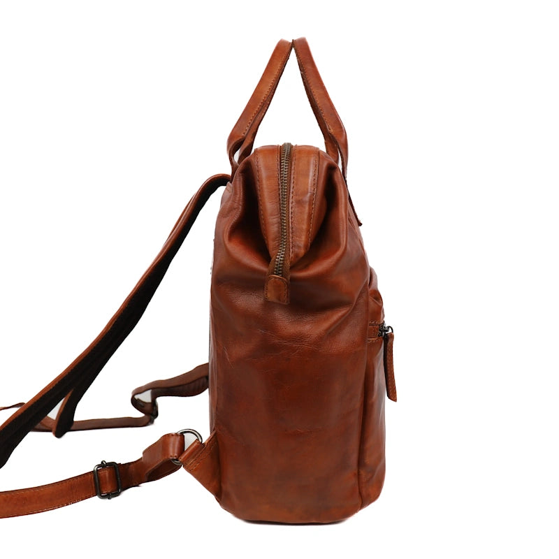 Bear Design Rugtas met Beugelsluiting Jurian Cognac