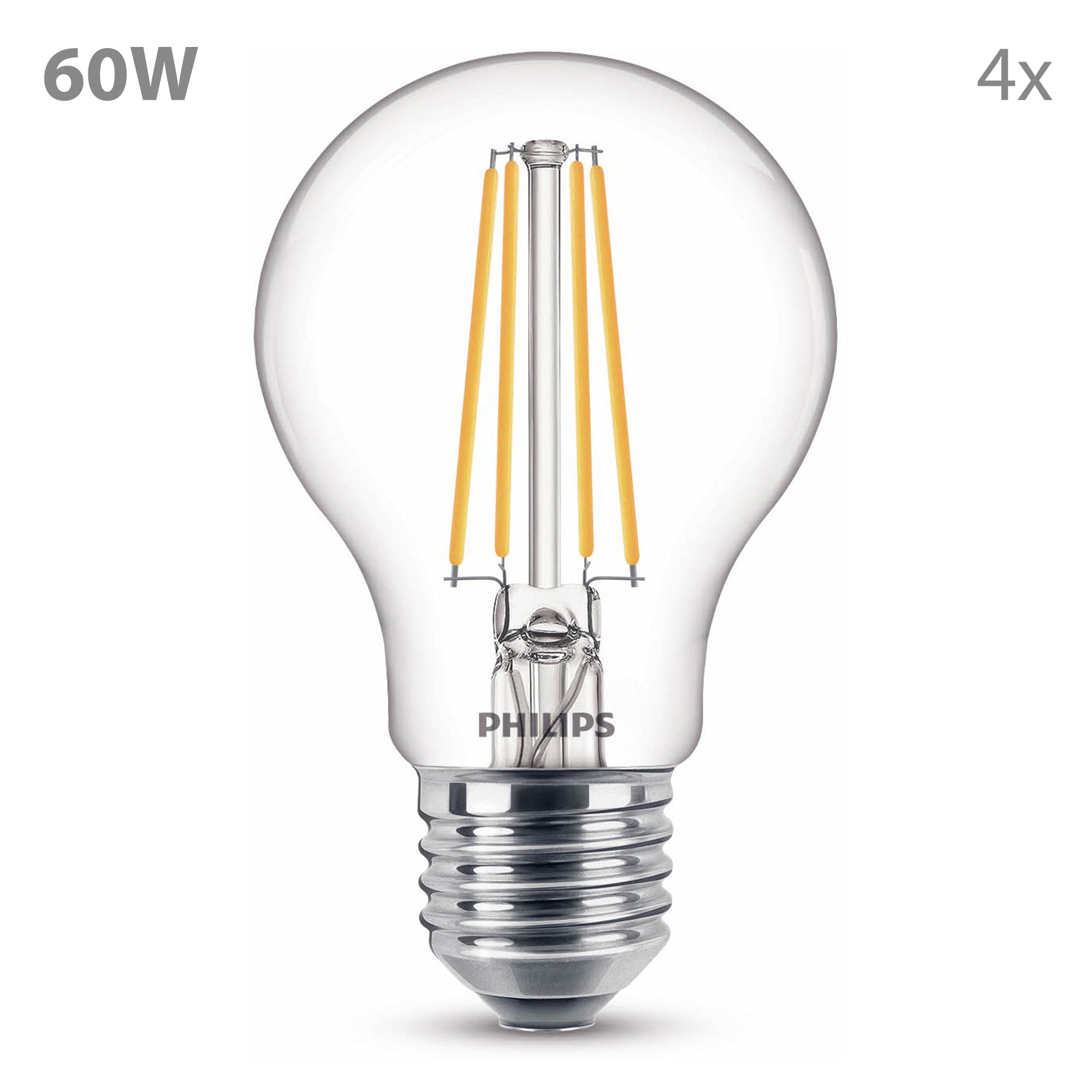 Philips Voordeelverpakking E27 - LED Standaardlamp - Set van 4 Stuks