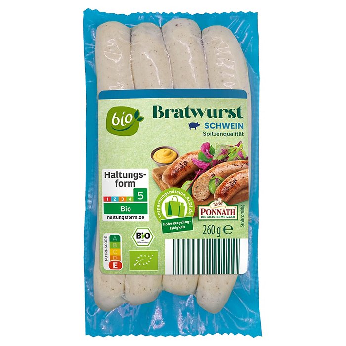 BIO Bio-Bratwurstsortiment, Schwein 260 g