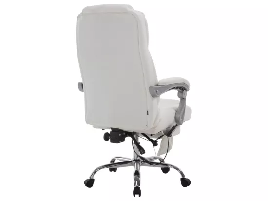 Chaise de bureau - Similicuir & Noyer - Blanc - Pacific