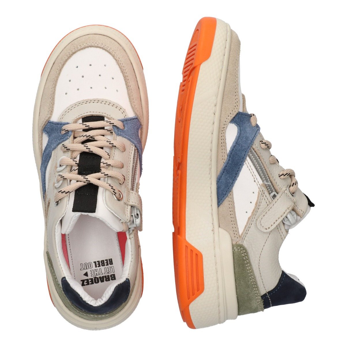 Rai Rebel - Lage Sneakers Braqeez Beige