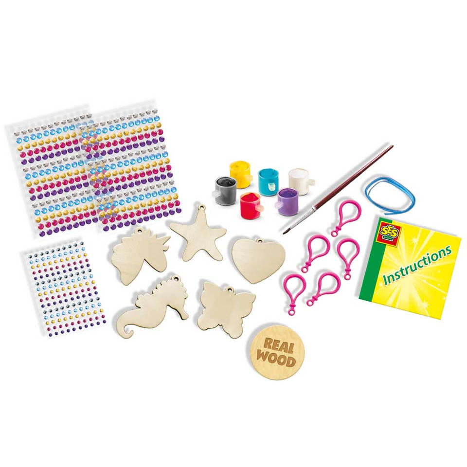 SES Creative Diamond painting houten sleutelhangers