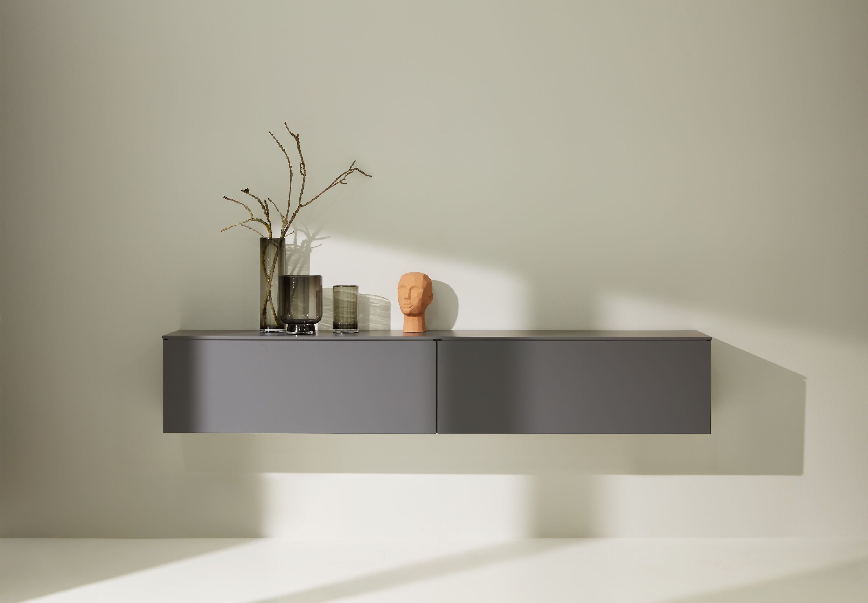 CORINNE Vase - Grau / H: 40.0 cm