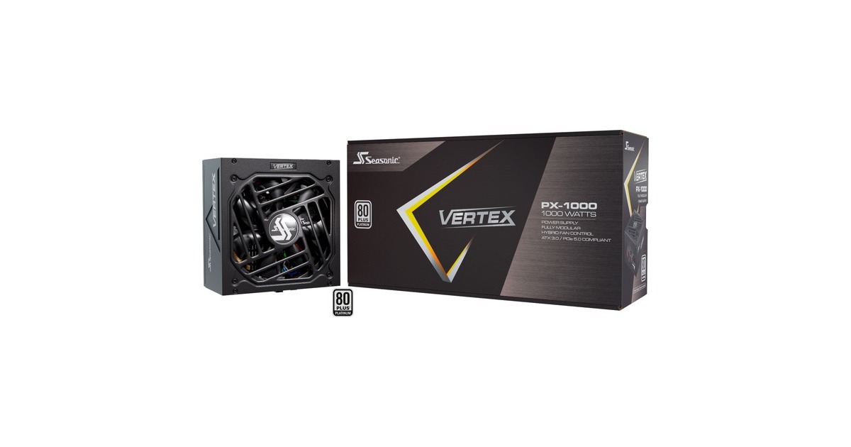 SeasonicVertex PX-1000 modulaire 1000 watt voeding   (Zwart, 1x 12V-2x6, 3x PCIe)