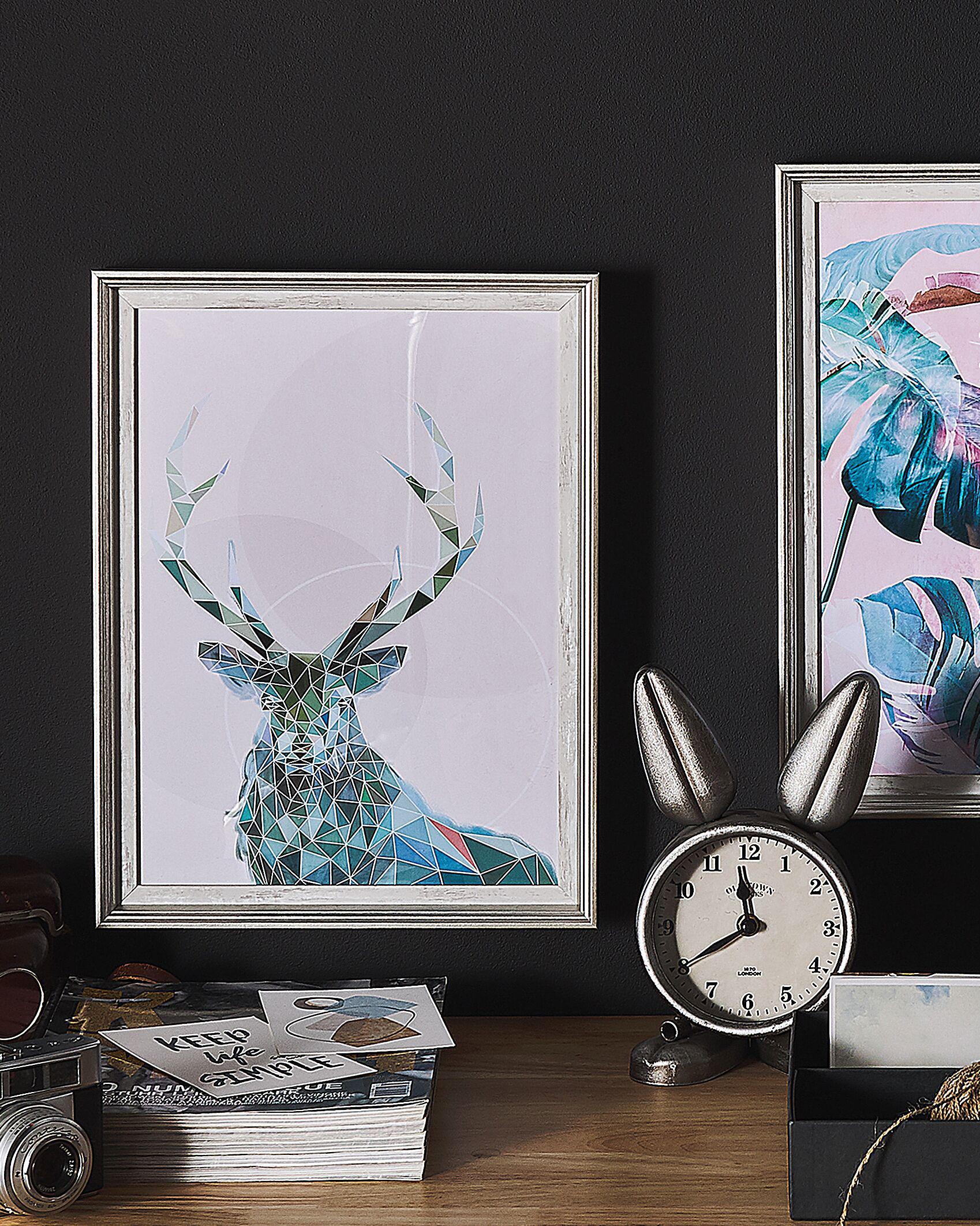 Ingelijste afbeelding KAYES Dieren motief 30 x 40 cm Blauw