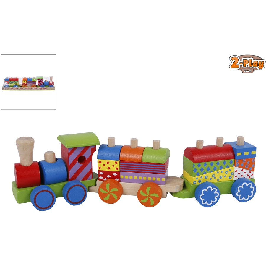 Kids Globe Farming Holz Zug mit Wagons Rot Rot