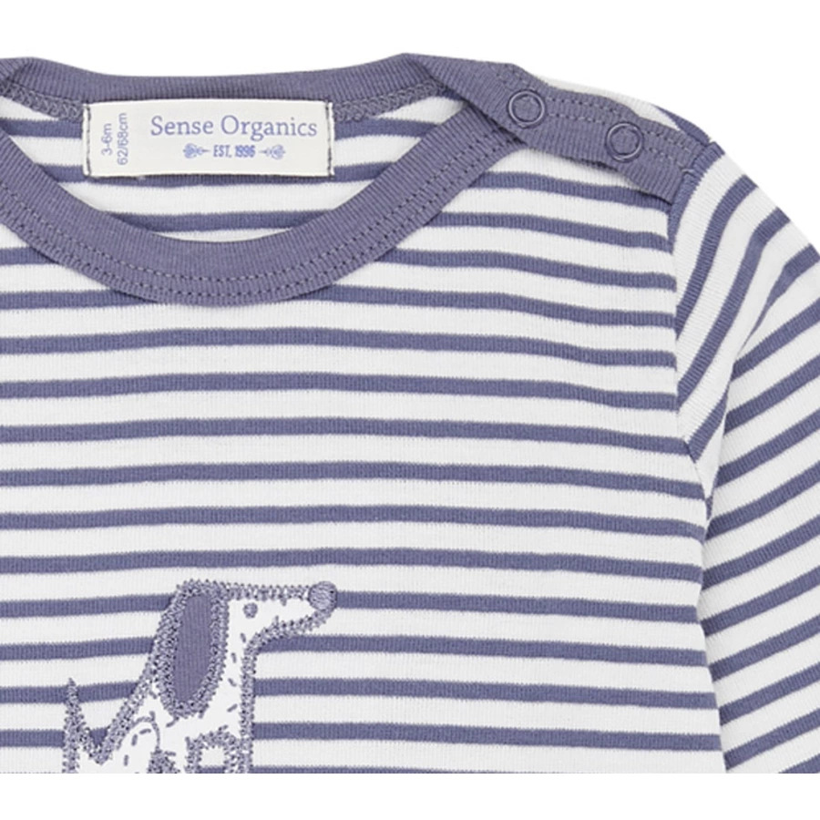 Sense Organics Langarmshirt, blue-grey stripes