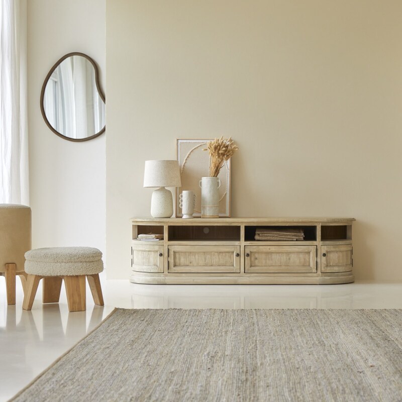 Meuble TV en bois de pin Celeste H 50 x L 180 x P 50 cm