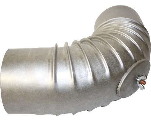 Bertrams kachelpijpbocht 90°, Ø 110 mm, vuurgealuminiseerd zilver met deur