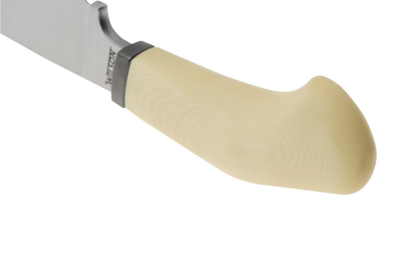 LionSteel Willy WL1-MW, M390 Droppoint White Micarta, vaststaand mes