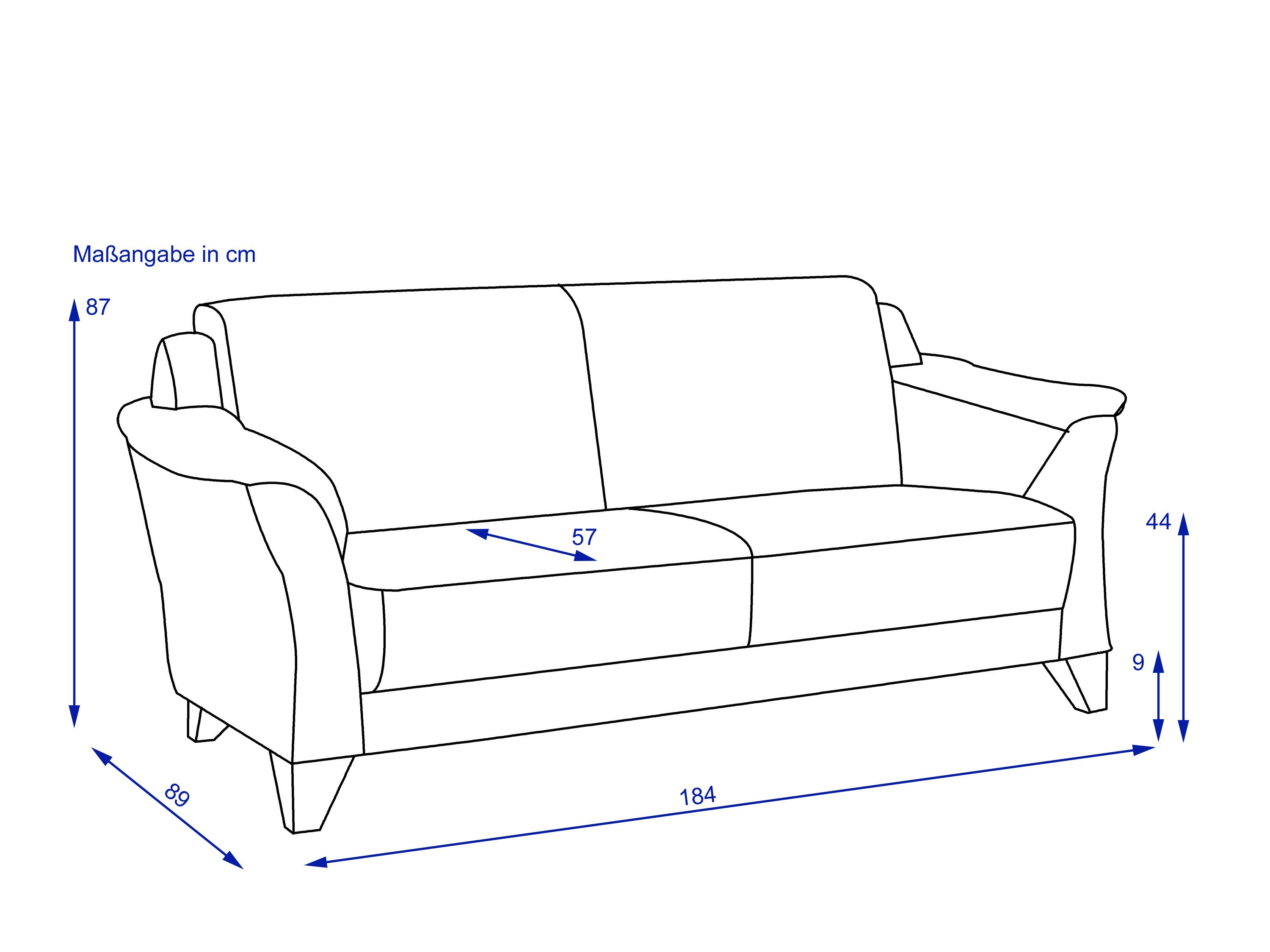 Sofa 3 Sitzer MONDO QUADRA 11 ROT KARIERT 42 CM
