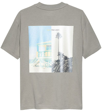 Calvin Klein T-Shirt - Miami Rückenaufdruck - Lorbeer Oak Grey