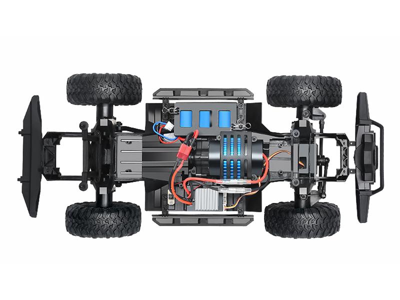 Amewi Scale Crawler Dirt Climbing PickUp 4WD, Schwarz 1:10, Geländegängiger 4x4 Pickup-Truck für Einsteiger