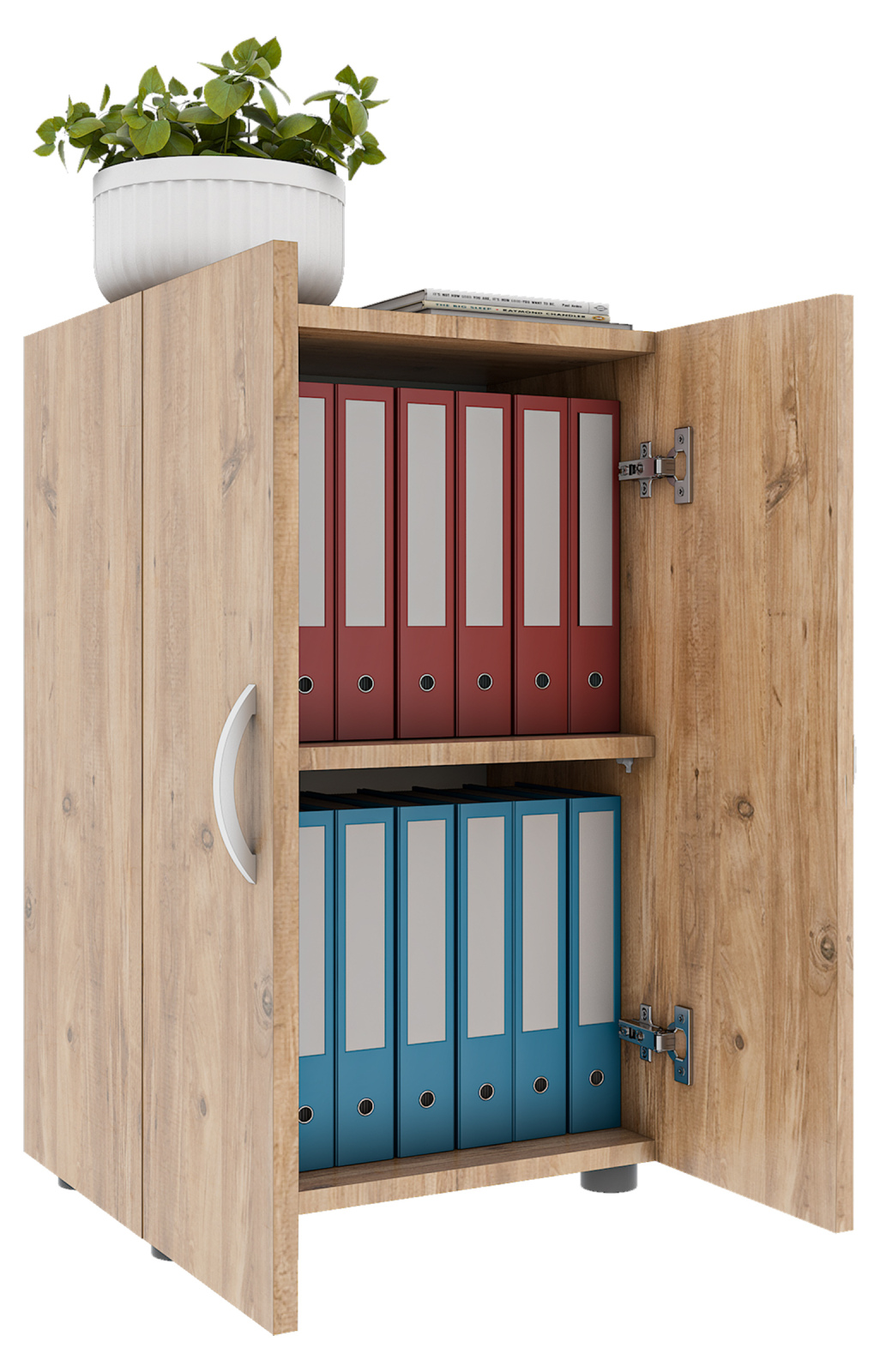 Büroschrank ULAS - Honig-Eiche - 2 Fächer - 49 cm