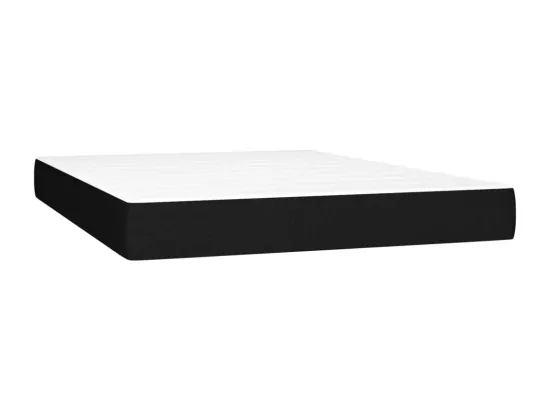 Sommier tapissier avec matelas et LED Noir 140x190 cm Tissu