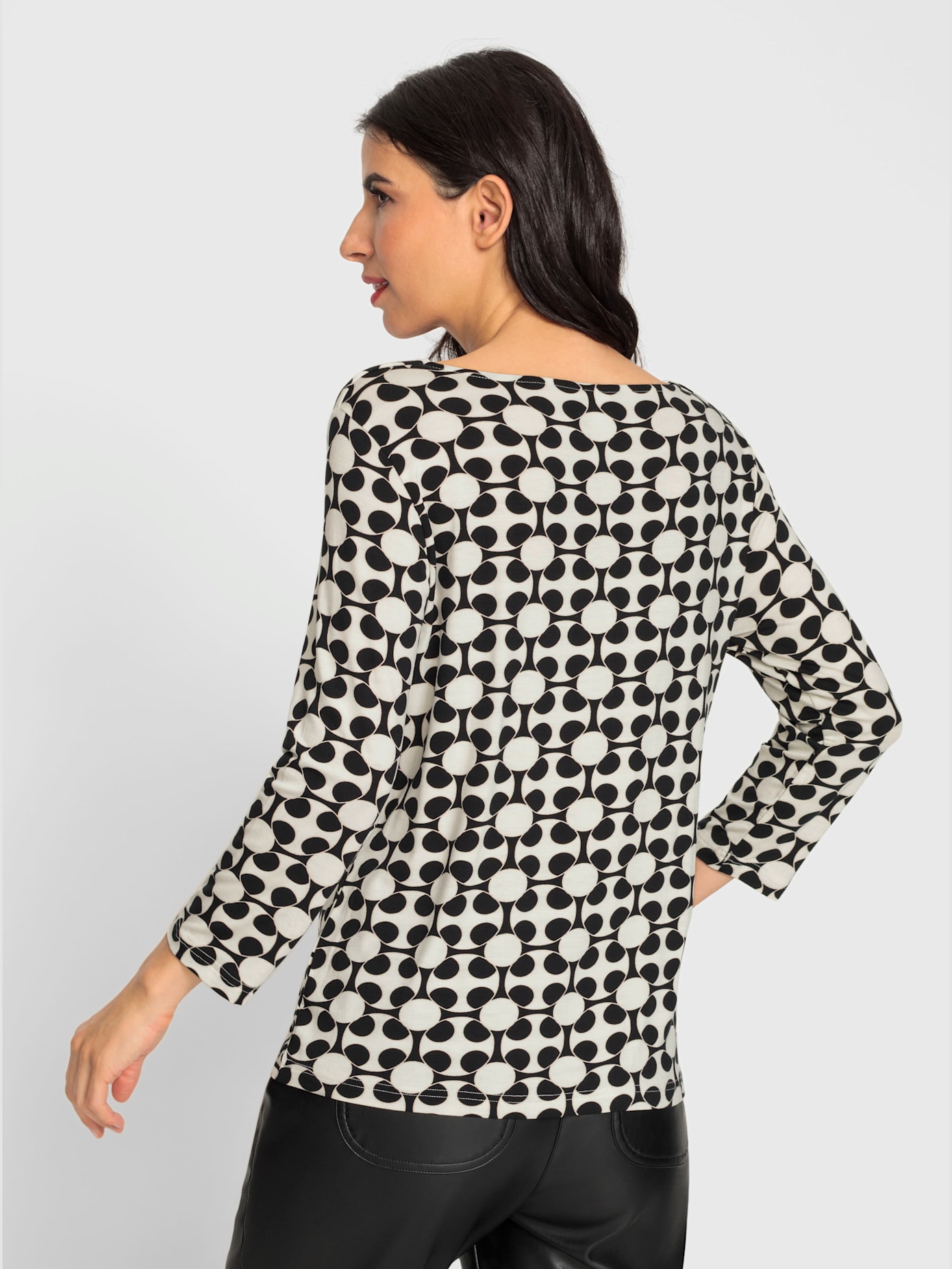 T-shirt imprimé col bénitier flatteur
