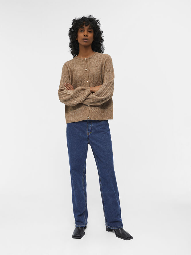 Object OBJOPHELIA L/S KNIT CARDIGAN 122 Fossil