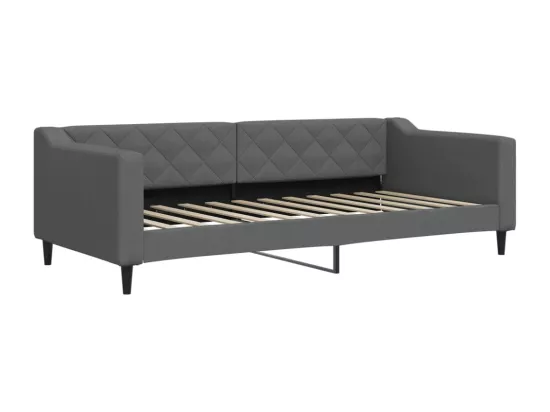 Lit de jour avec lit gigogne gris foncé 90x200 cm tissu