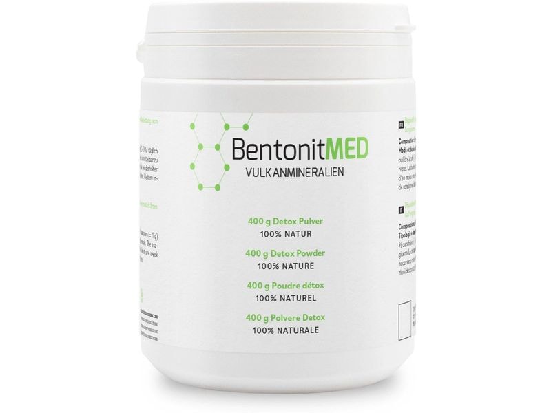 Bentonit MED Vulkanmineralien Detox Pulver 400 g Natürliches Medizinprodukt