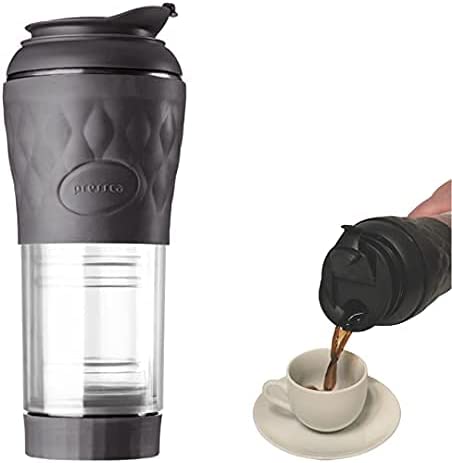 Cafeteira Port&aacute;til Pressca 350 ml, com isolamento t&eacute;rmico. Filtro reutiliz&aacute;vel de inox. Infusora de ch&aacute; manual. Livre de BPA. 22 cm de altura.