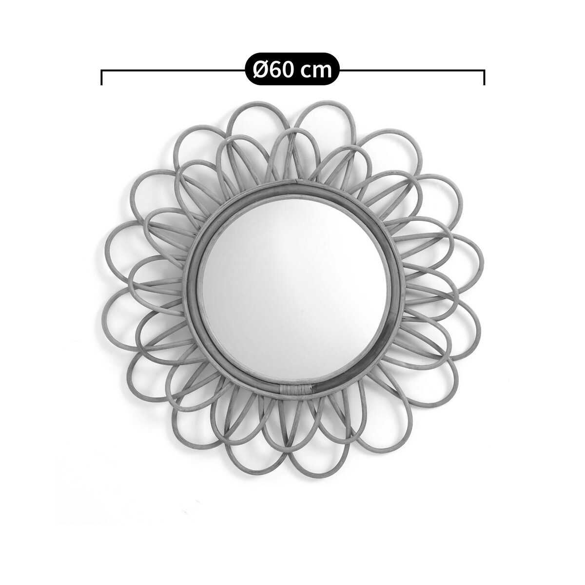 LA REDOUTE INTERIEURS<br>Espelho de vime, formato floral duplo Ø60 cm, Nogu