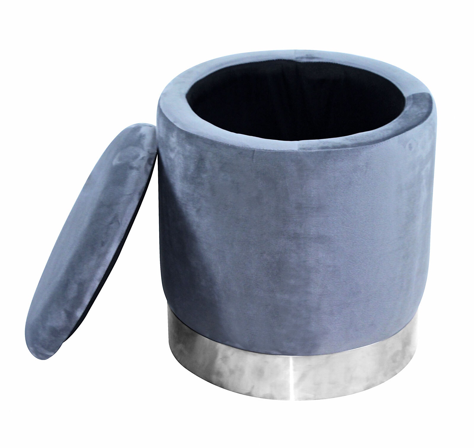 Hocker mit Deckel 36x40x36 cm Samtgrau