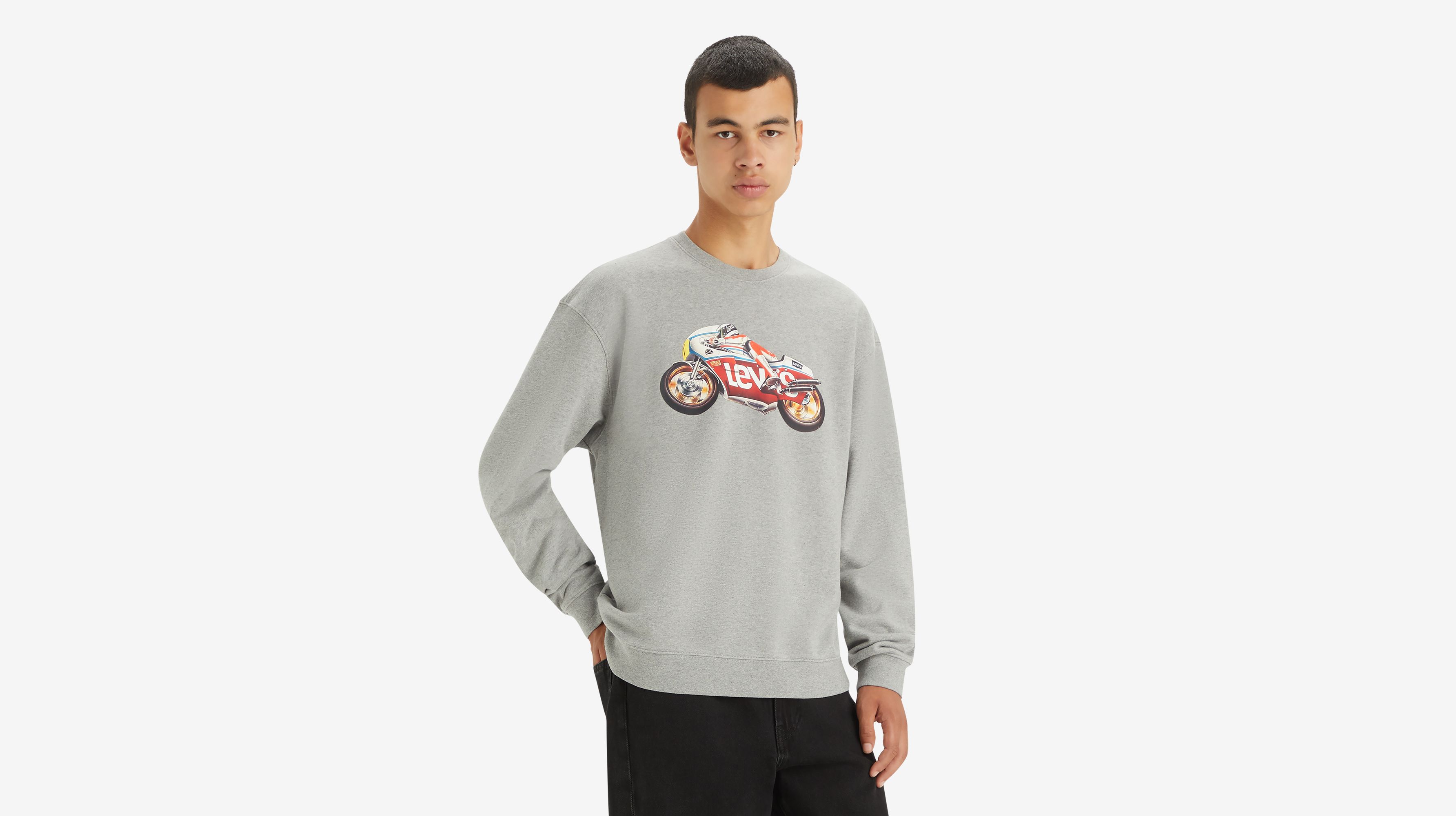 T-shirt graphique Relaxed - Batwing Motorcycle White+ - Blanc