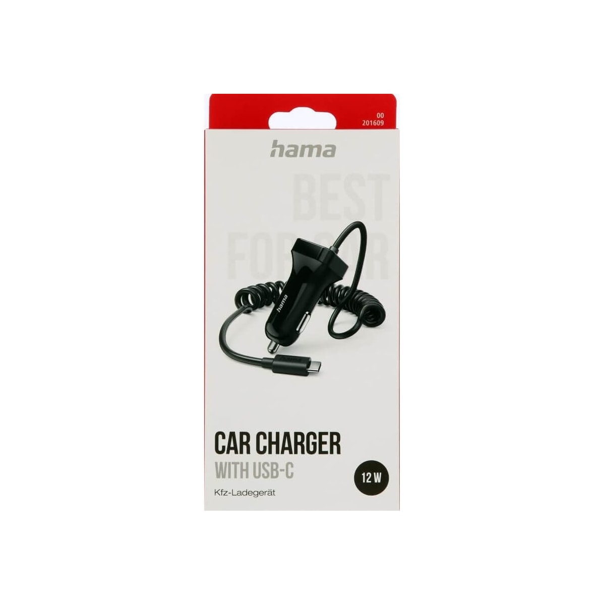 Hama Billader USB-C 12W  Svart