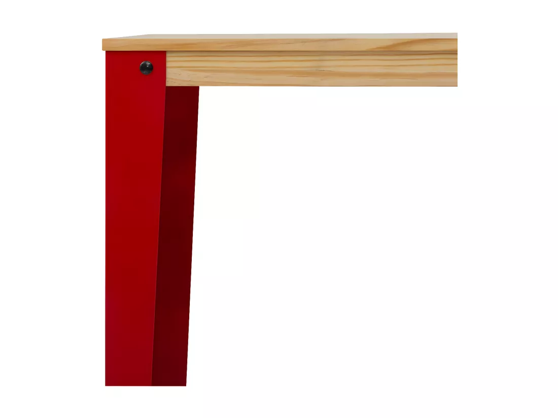 Table Mange debout Lunds 70X70x110cm Rouge-Naturel. Box Furniture