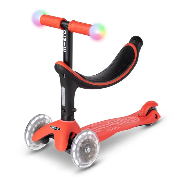 Micro Trottinette Mini 3en1 Revolution Deluxe Magic LED | Rouge