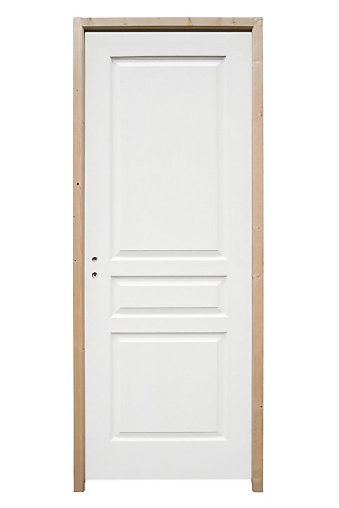 Bloc-porte Ordesa postformé blanc H.204 x l.73 cm, poussant droit