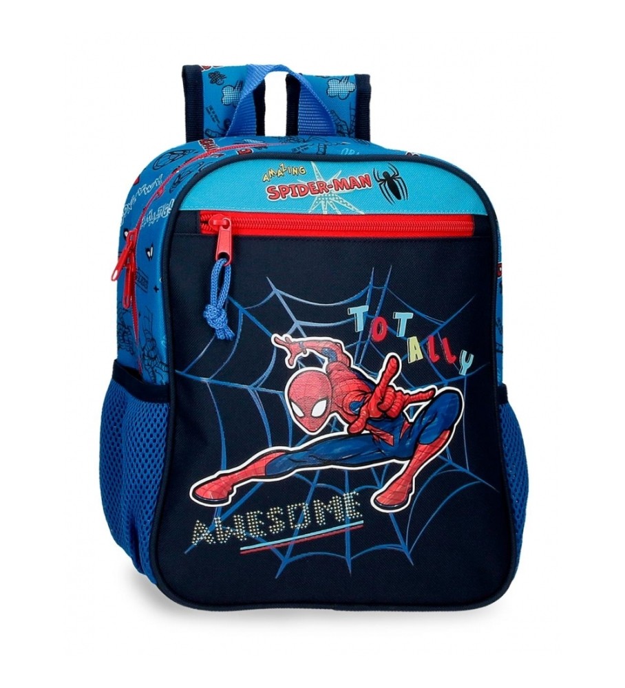 Mochila Joumma Homem-Aranha Totalmente incrível Pré-escolar 28cm adaptável azul