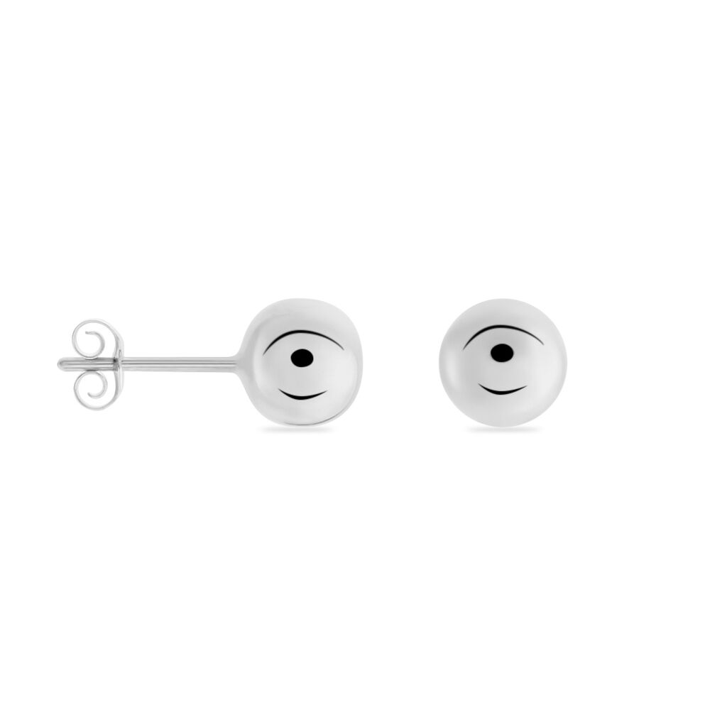Boucles D'oreilles Puces Virgie Argent Blanc