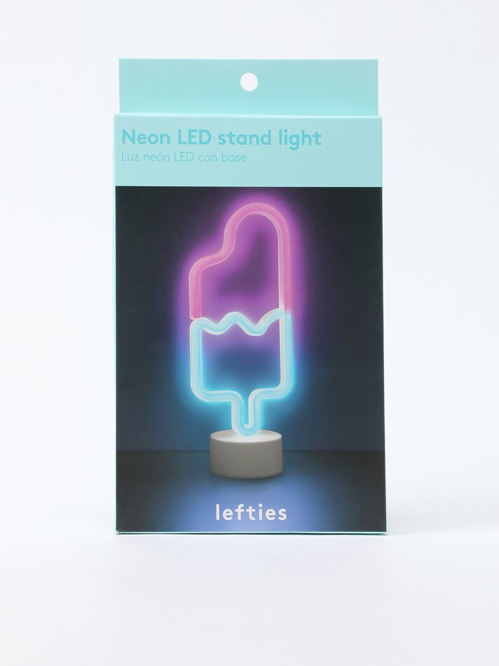 Luminária LED Neon em formato de sorvete com base - Azul
