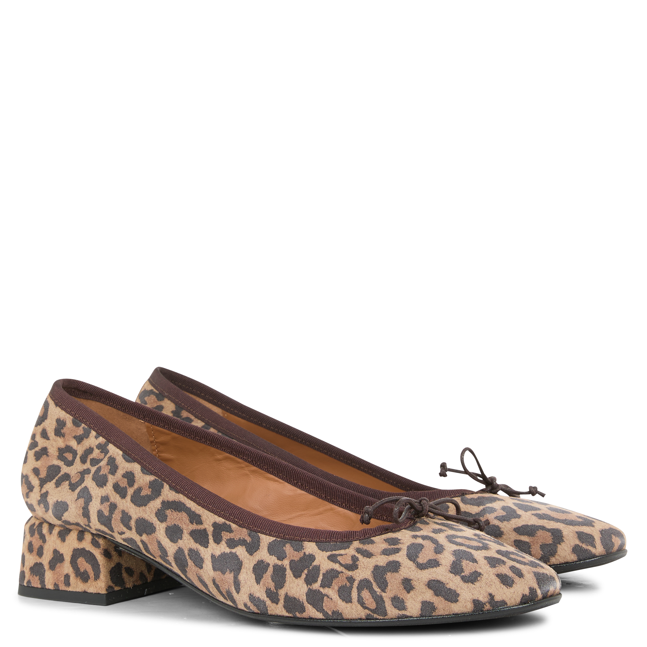 NICOLE - Ballerines imprimées léopard en cuir | Marron