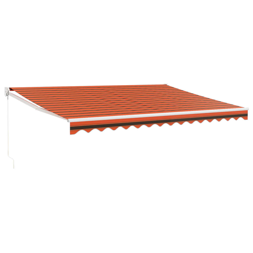 Auvent rétractable orange et marron 4x3 m tissu et aluminium