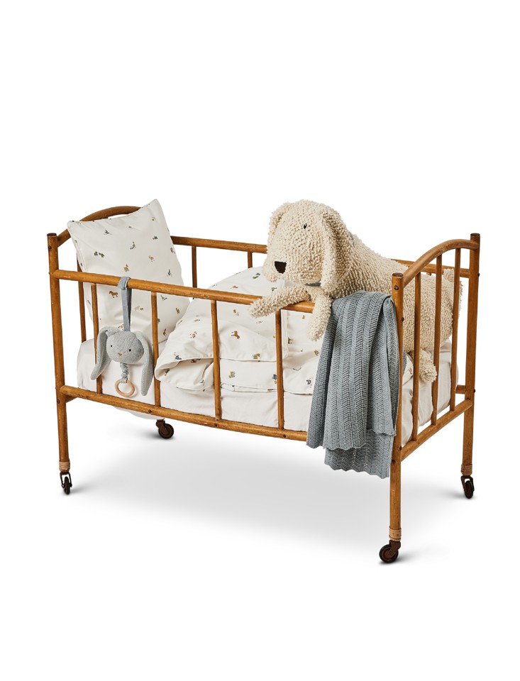Smallstuff - Baby Sengetøj Bondegårdsdyr 100 x 70 cm Lys Grøn