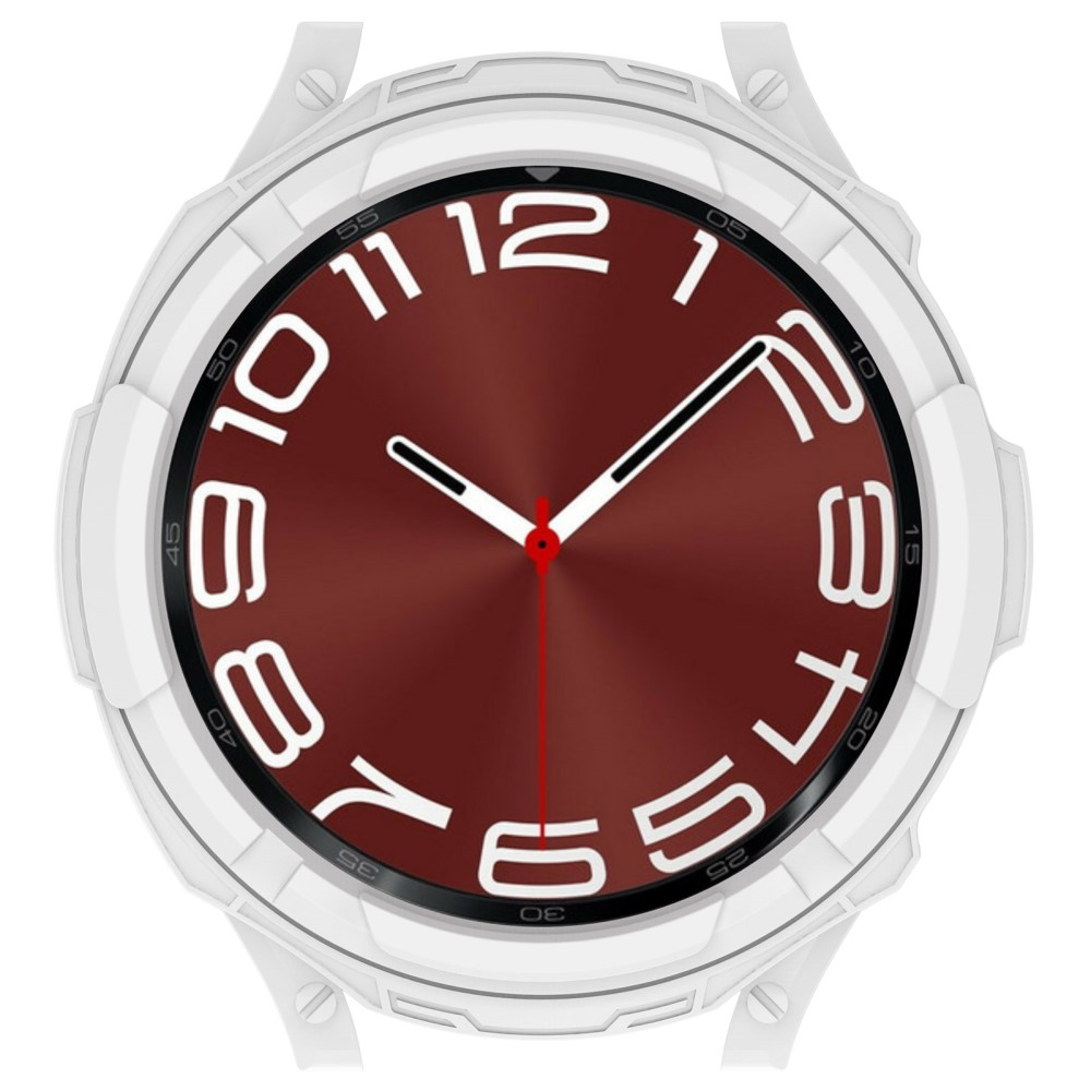 Samsung Galaxy Watch 6 Classic (43mm) Gummi Hülle Bumper mit Lünettenring - Weiss