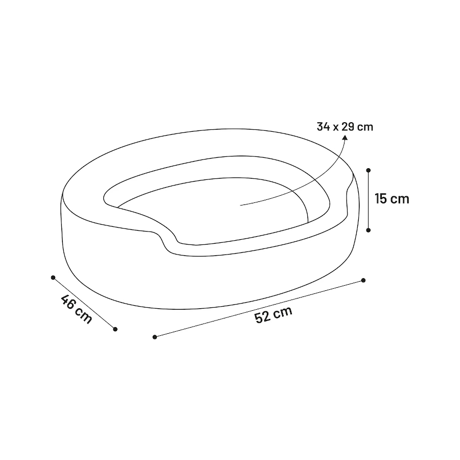 Cama/berço retangular para cães Flamingo Corvara marrom