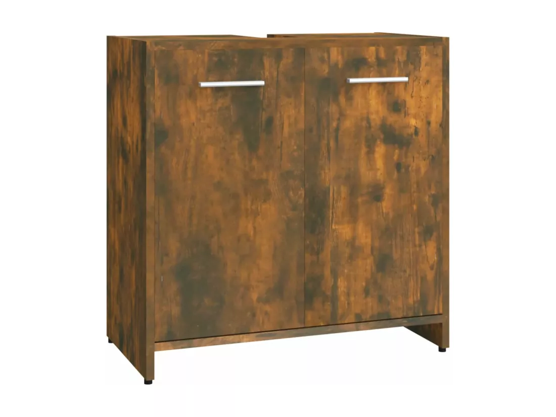 Armoire de bain Chêne fumé 60x33x60 cm Bois d'ingénierie