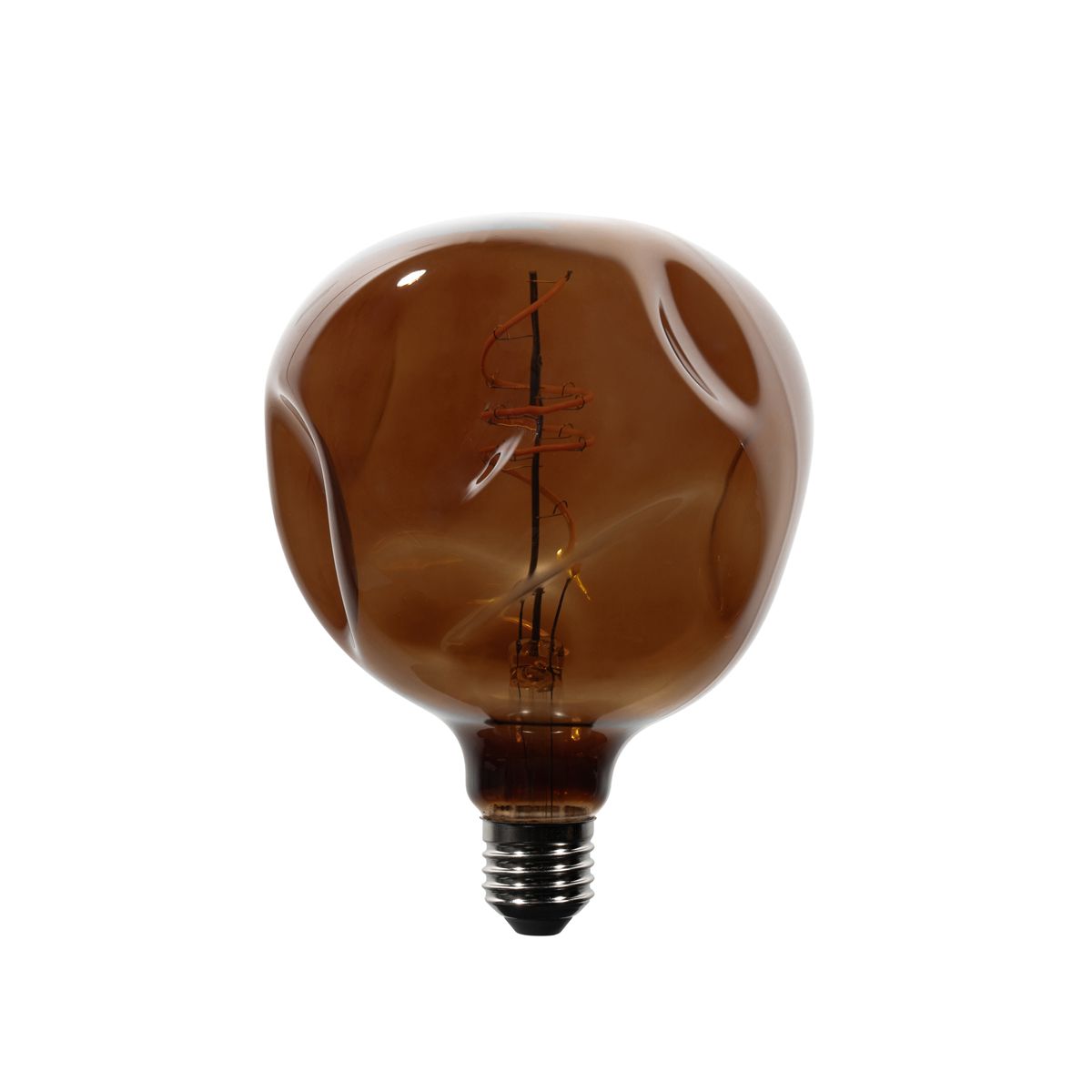 Set van 5 E27 dimbare LED lampen T125 bruin 4W 120 lm 1800K