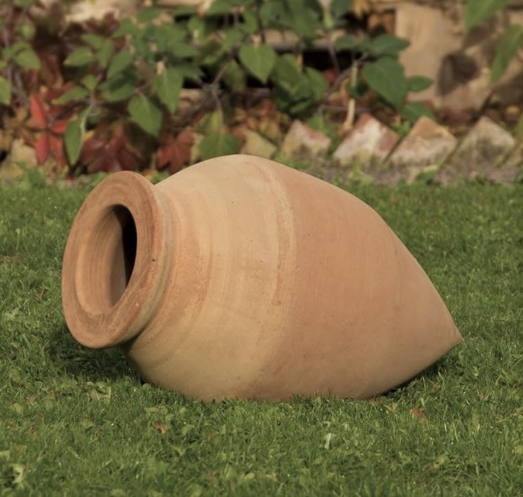 Palatina Werkstatt Exklusive Terracotta Amphore liegend Vitex 60cm – 100% handgefertigtes Unikat – Verleihen Sie Ihrem Garten- & Innenbereich unwiderstehlichen Charme
