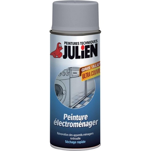 Peinture pour électroménager Julien - Aérosol de 400 ml, gris aluminium