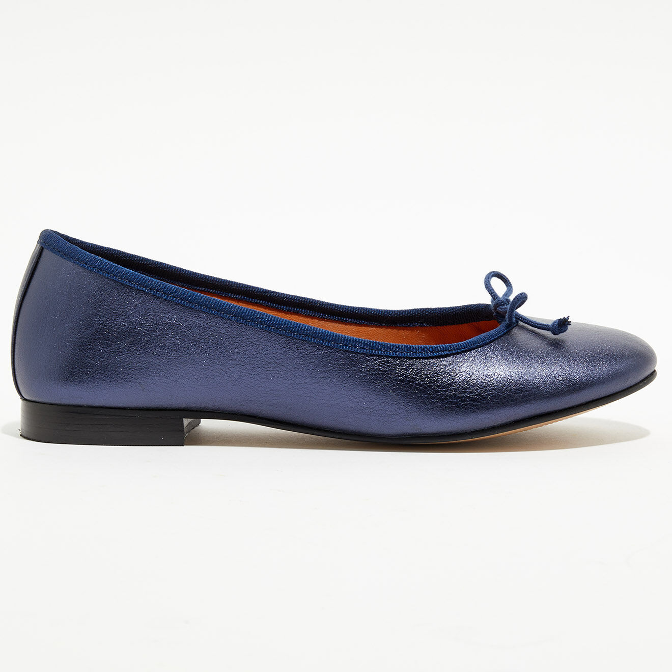 Quartier Latin Ballerines en Cuir irisé Jeanne bleu marine