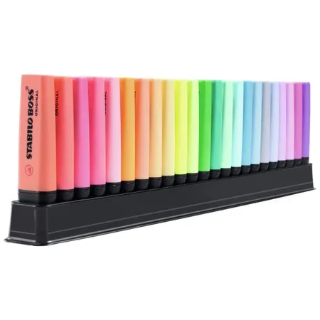 Textmarker - STABILO BOSS ORIGINAL - 23er Tischset - 9 Leuchtfarben, 14 Pastellfarben