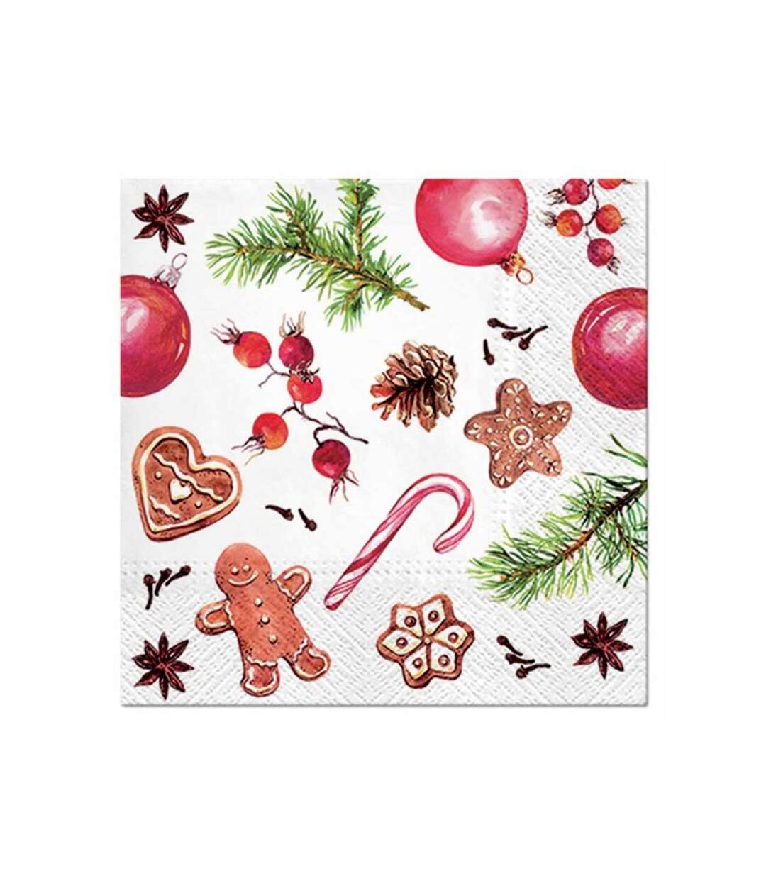 Paris Prix - Lot De 20 Serviettes En Papier friandises 33x33cm Blanc
