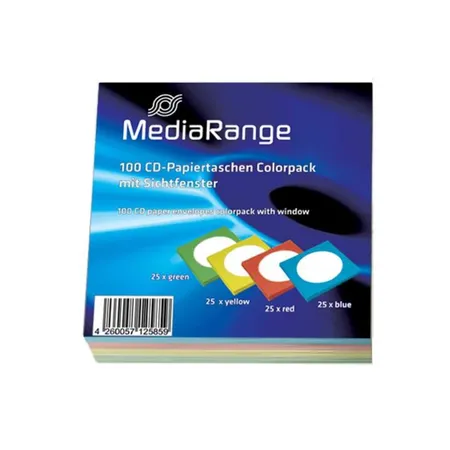 MediaRange CD DVD Papierhüllen, 1000 Stück je 250x rot, grün, blau und gelb
