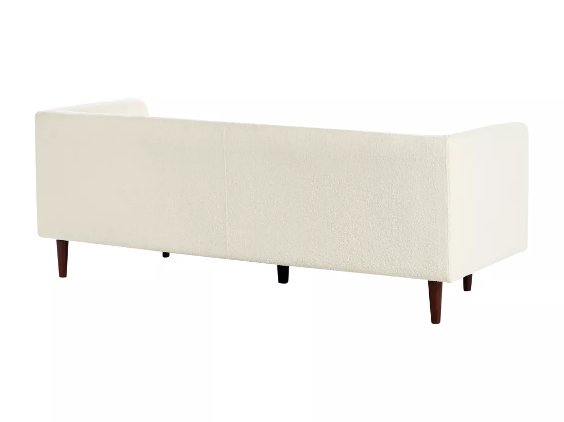 Canapé 3 places en tissu bouclé blanc cassé BYSKE
