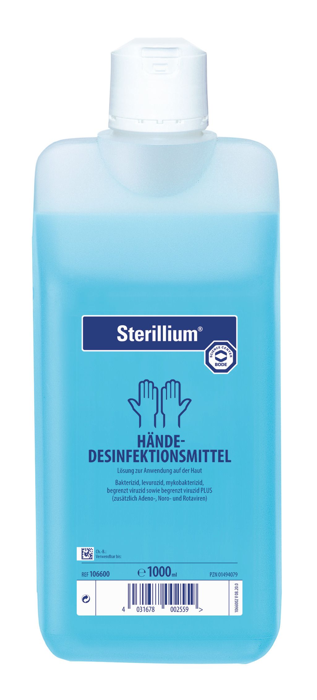 Sterillium 1000ml als Ganzjahresprodukt für die hygienische und chirurgische Händedesinfektion. Zur Vorbeugung von Infektionen