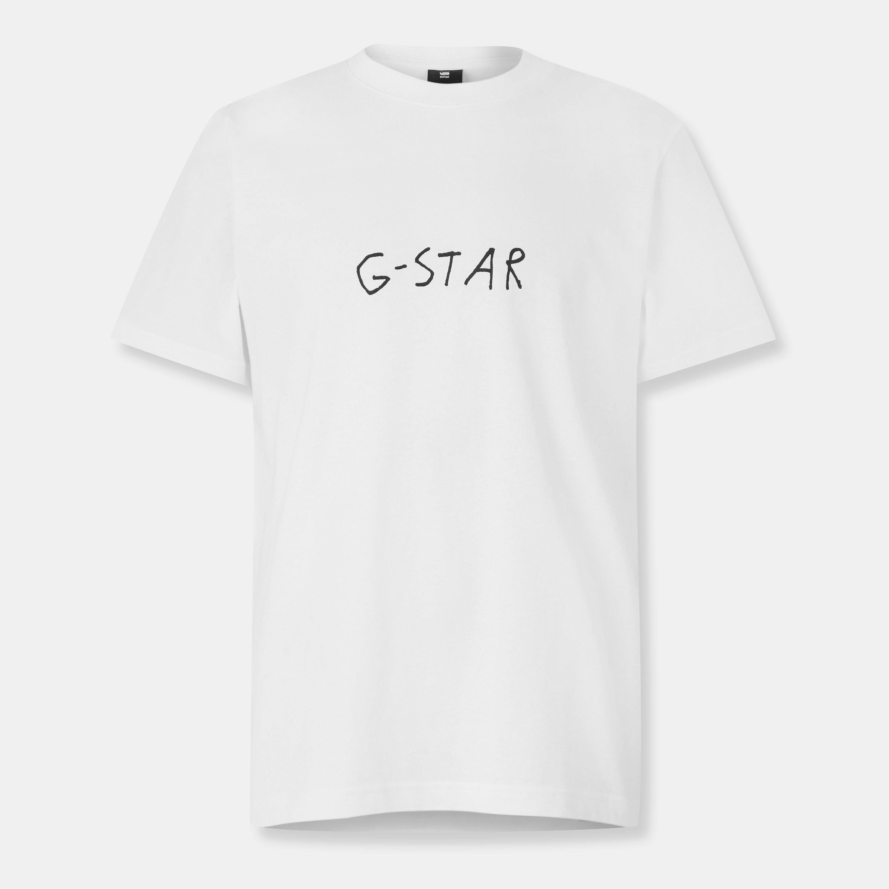 G Star Handwriting Back Print Loose T Shirt